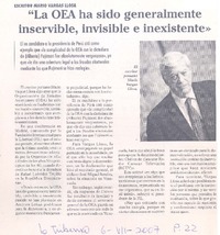 "La OEA ha sido generalmente inservible, invisible e inexistente"