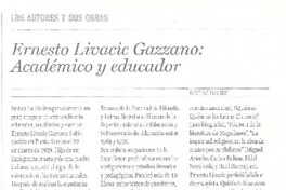 Ernesto Livacic Gazzano: Académico y educador