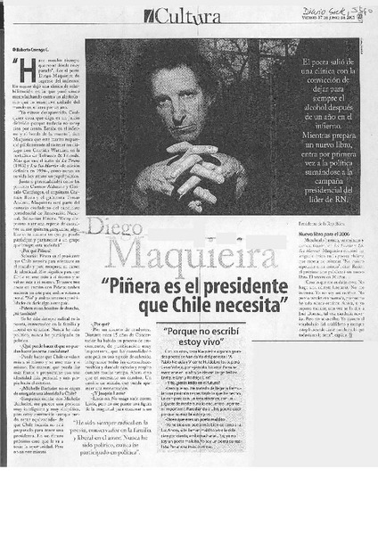 "Piñera es el presidente que Chile necesita" (entrevista)