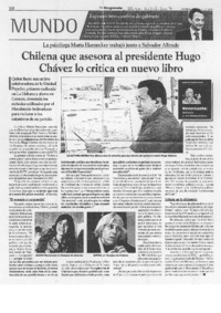 Chilena que asesora al Presidente Hugo Chávez lo critica en nuevo libro