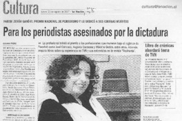 Para los periodistas asesinados por la dictadura