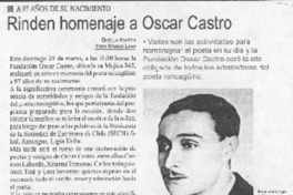 Rinden homenaje a Oscar Castro