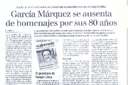 García Márquez se ausenta de homenajes por sus 80 años