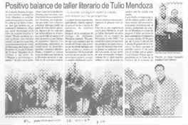 Positivo balance de taller literario de Tulio Mendoza