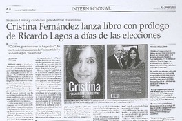 Cristina Fernández lanza libro con prólogo de ricardo Lagos a días de las elecciones