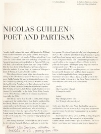 Nicolás Guillén: poet and partisan