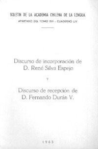 Discurso de incorporación de D. René Silva Espejo
