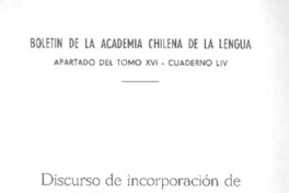 Discurso de incorporación de D. René Silva Espejo