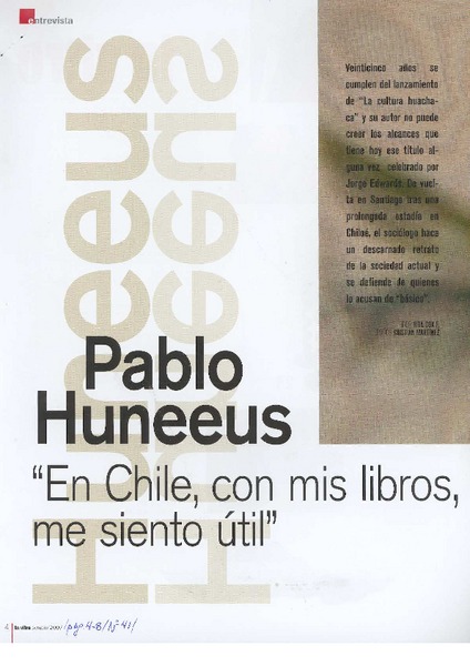 "En Chile, con mis libros, me siento útil" (entrevista)