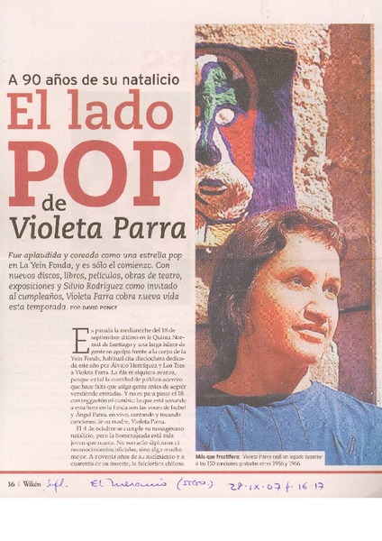 El lado pop de Violeta Parra
