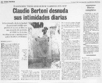 Claudio Bertoni desnuda sus intimidades diarias