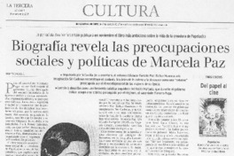 Biografía revela las preocupaciones sociales y políticas de Marcela Paz
