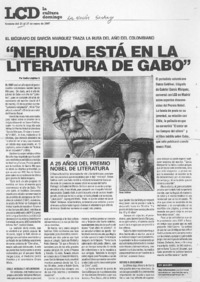 "Neruda está en la literatura de Gabo"