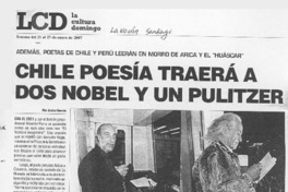 Chile poesía traerá dos Nobel y un Pulitzer