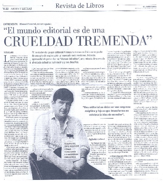 "El mundo editorial es de una crueldad tremenda" (entrevista)