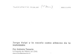 Jorge Volpi y la novela como albacea de lo inolvidable