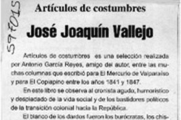 José Joaquín Vallejo  [artículo]