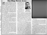 Don Diego Barros Arana  [artículo] Zenón Jorquera Figueroa