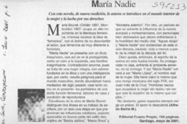María nadie  [artículo] Alfredo Barría M.