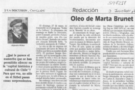 Oleo de Marta Brunet  [artículo] Alejandro Witker