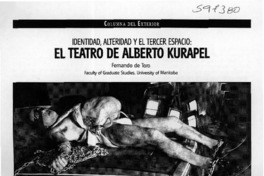El teatro de Alberto Kurapel  [artículo] Fernando de Toro