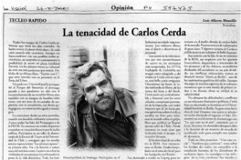 La tenacidad de Carlos Cerda  [artículo] Luis Alberto Mansilla