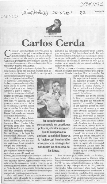 Carlos Cerda  [artículo] Gonzalo Contreras