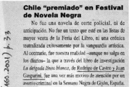 Chile "premiado" en Festival de Novela Negra  [artículo]