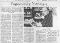Fugacidad y nostalgia  [artículo] Christian San Martín