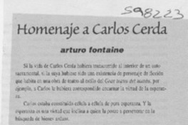Homenaje a Carlos Cerda  [artículo] Arturo Fontaine