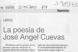 La poesía de José Angel Cuevas  [artículo] Alvaro Monge Aristegui