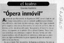 "Opera inmóvil"  [artículo] Eduardo Guerrero