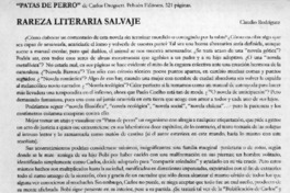 Rareza literaria salvaje  [artículo] Claudio Rodríguez