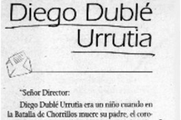 Diego Dublé Urrutia  [artículo] Hernán Navarrete Rojas