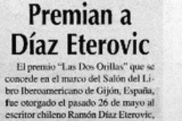 Premian a Díaz Eterovic  [artículo]