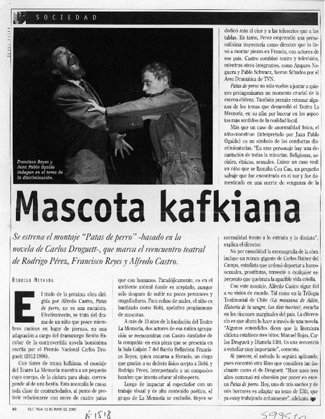 Mascota kafkiana  [artículo] Rodrigo Miranda