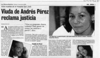 Viuda de Andrés Pérez reclama justicia  [artículo] Luciana Lechuga