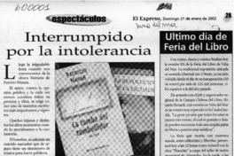 Interrumpido por la tolerancia  [artículo] Gabriel Castro Rodríguez