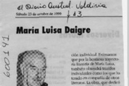 María Luisa Daigre  [artículo] Hernán de la Carrera Cruz