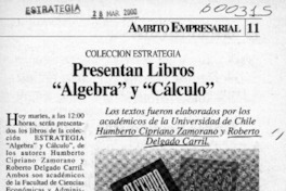 Presentan libros "Álgebra" y "Cálculo"  [artículo]