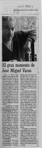 El gran momento de José Miguel Varas  [artículo]