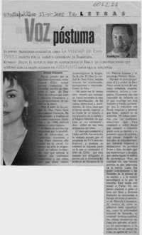 Voz póstuma  [artículo] Ximena Villanueva