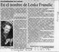 En el nombre de Lenka Franulic  [artículo] Enrique Ramírez Capello