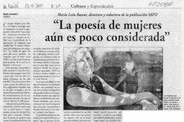 "La poesía de mujeres aún es poco considerada"  [artículo] Romina Irarrázabal F.