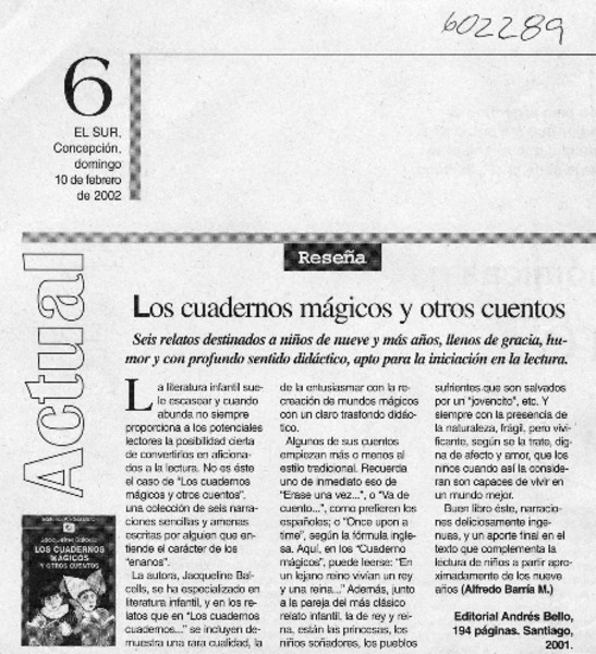 Los cuadernos mágicos y otros cuentos  [artículo] Alfredo Barría M.