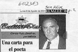 Una carta para el poeta  [artículo] Carlos Ruíz Zaldívar