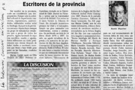 Escritores de la provincia  [artículo] Ramón Riquelme