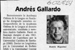 Andrés Gallardo  [artículo] Ramón Riquelme