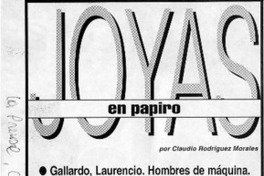 Joyas en papiro  [artículo] Claudio Rodríguez Morales