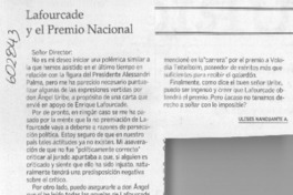 Lafourcade y el Premio Nacional  [artículo] Ulises Nancuante Almonacid
